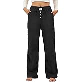 ZAFUL Women's Fuzzy Fleece Pajama Pants Elastic High Waist Wide Leg Lounge Pants Plush Pj Bottoms