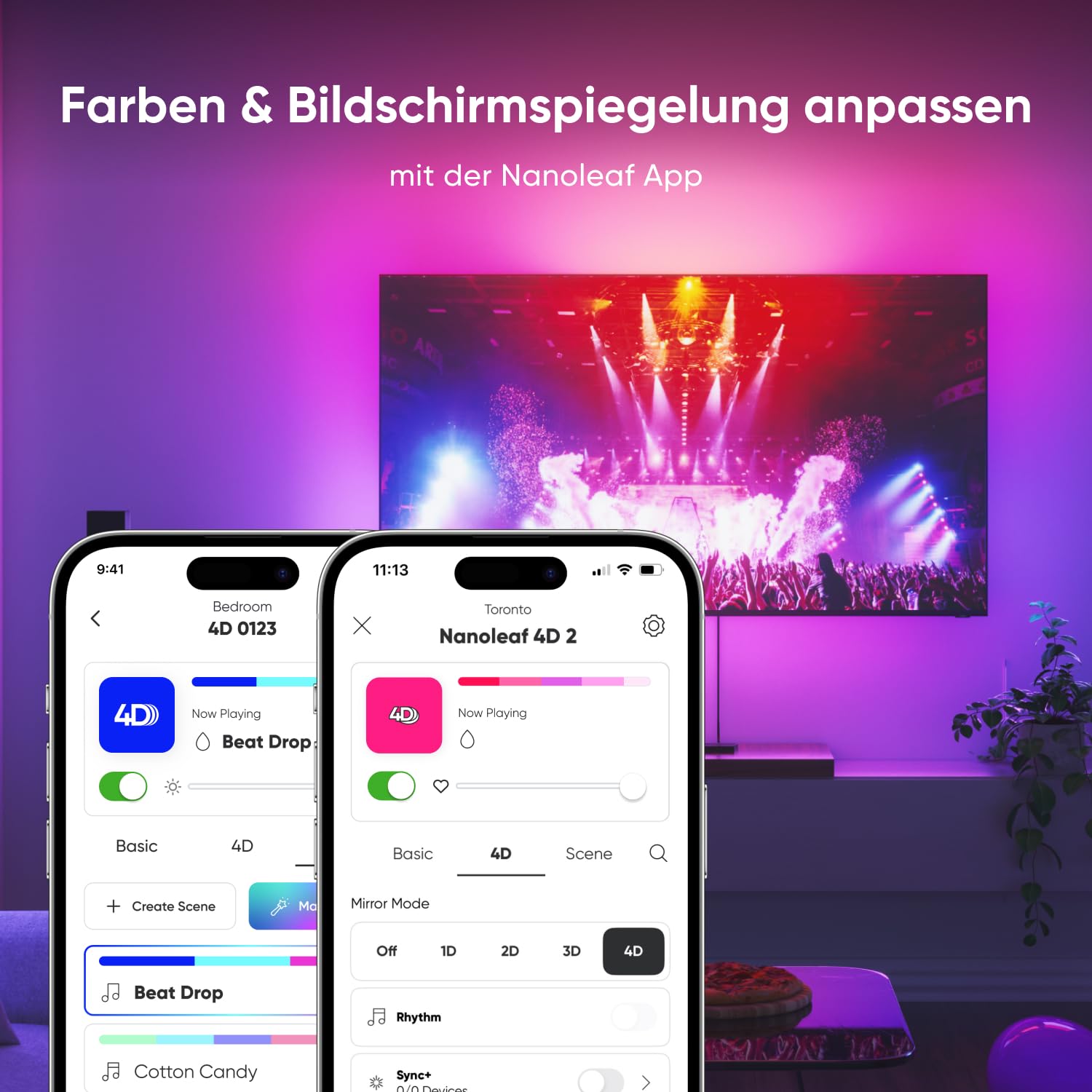 Nanoleaf 4D V2 Screen Mirror Zickzack Lightstrip Kit für TV/Fernseher bis zu 65 Zoll (165 cm) - Smart RGBW LED Streifen Hintergrundbeleuchtung + Kamera, Funktioniert mit Alexa Apple 5