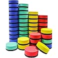 Mini Dry Erase Erasers, IHPUKIDI 48 Pack Magnetic Whiteboard Dry Erasers Chalkboard Cleaner Wiper for Kids and Classroom Teacher Supplies, Home and Office (2 x 2 Inch)