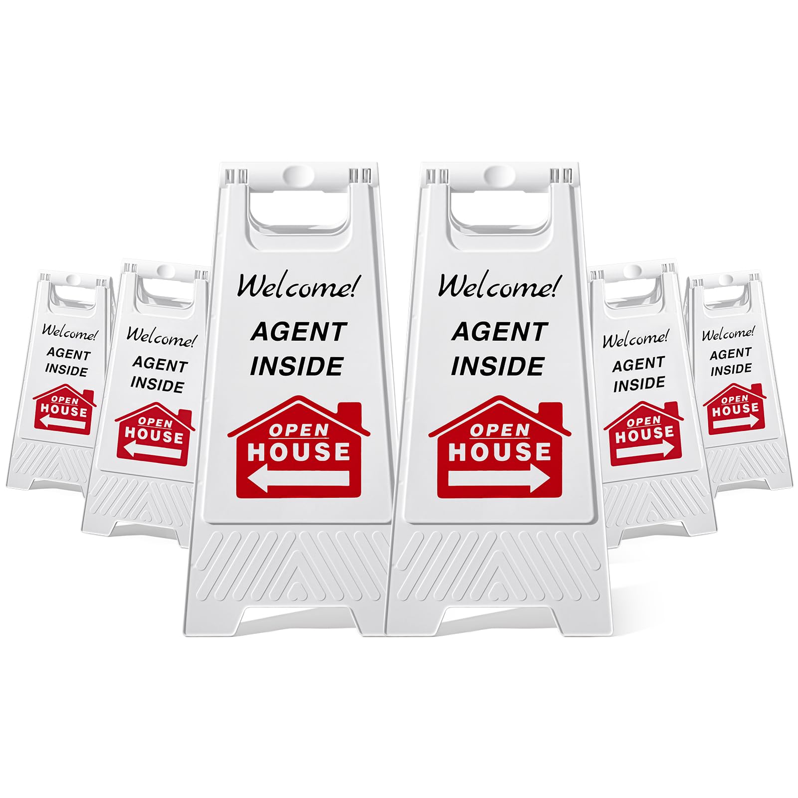 Photo 1 of (only 3 signs) ***parts only***Memorywuu 6 Pack Open House Signs for Real Estate, 24'' x 12'' Double Sided Real Estate Signs, Property Yard Sale Posters Directional Arrows for Agent Supplies