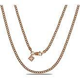 KEZEF 3mm Miami 925 Sterling Silver Chain Necklace Men - Curb Diamond Cut Cuban Link Chain Men Women in 18kt Gold, Rose Gold, Silver Necklace - Made in Italy Chains - cadenas de plata 925 para hombre