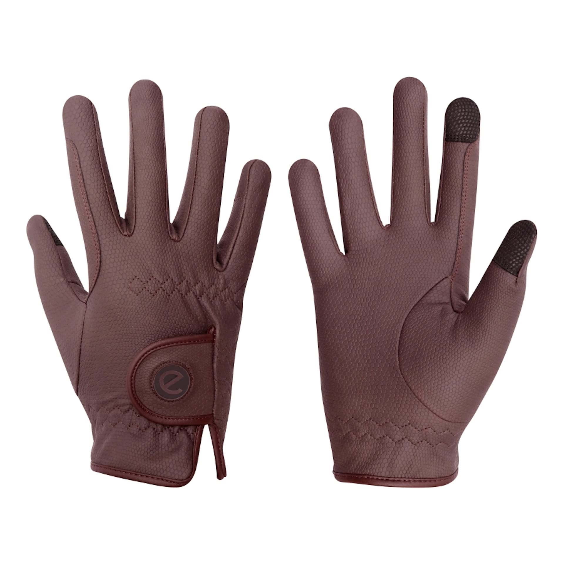 eGlove eQUEST GripPro Winter Edition - Thermal lined horse riding gloves - Touchscreen Friendly! (Brown, XX-Large)