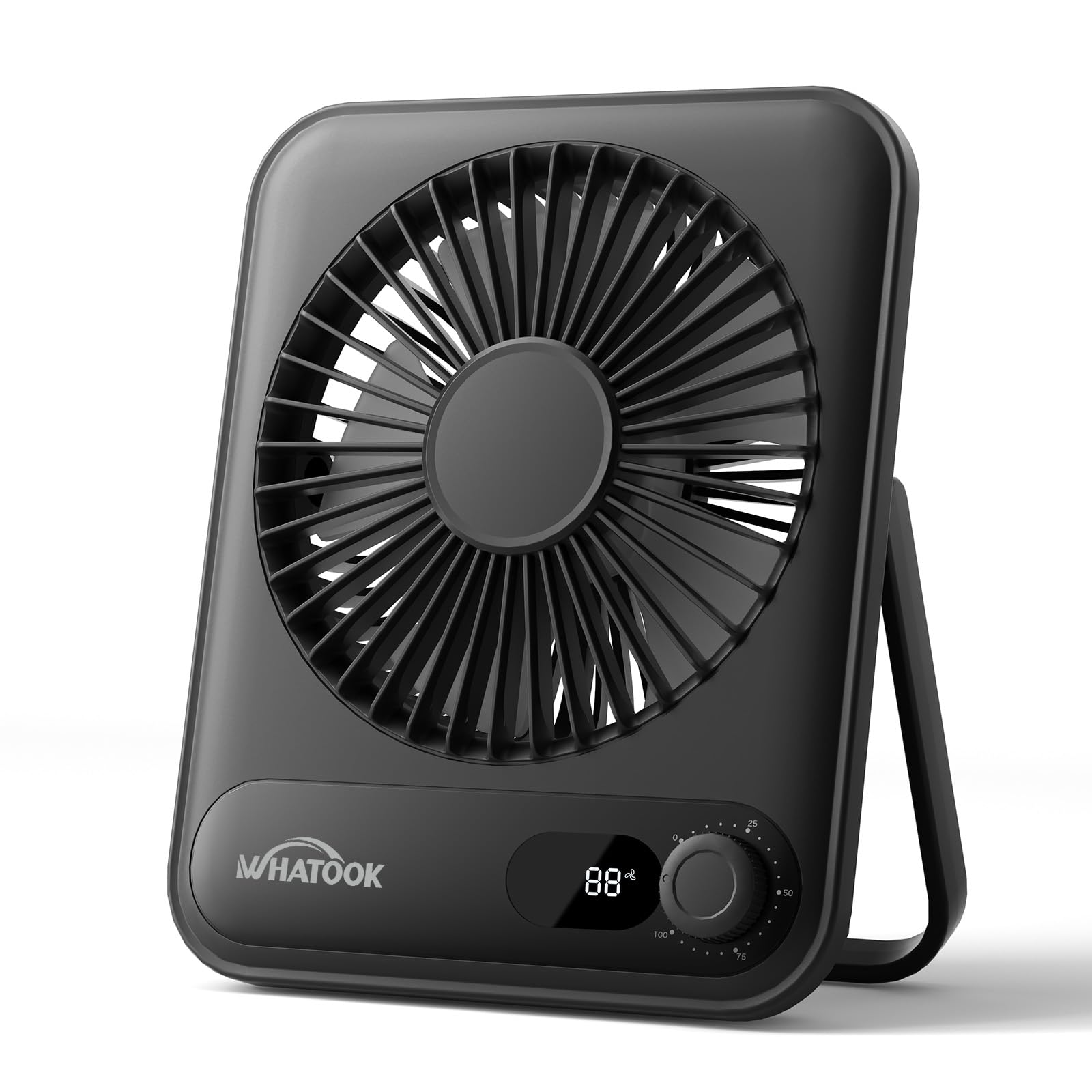 Photo 1 of WHATOOK Small Desk Fan Personal Fans: 2000mah 10 Hours Battery Office Quiet Mini Desktop Fan Portable Rechargeable Travel Essentials