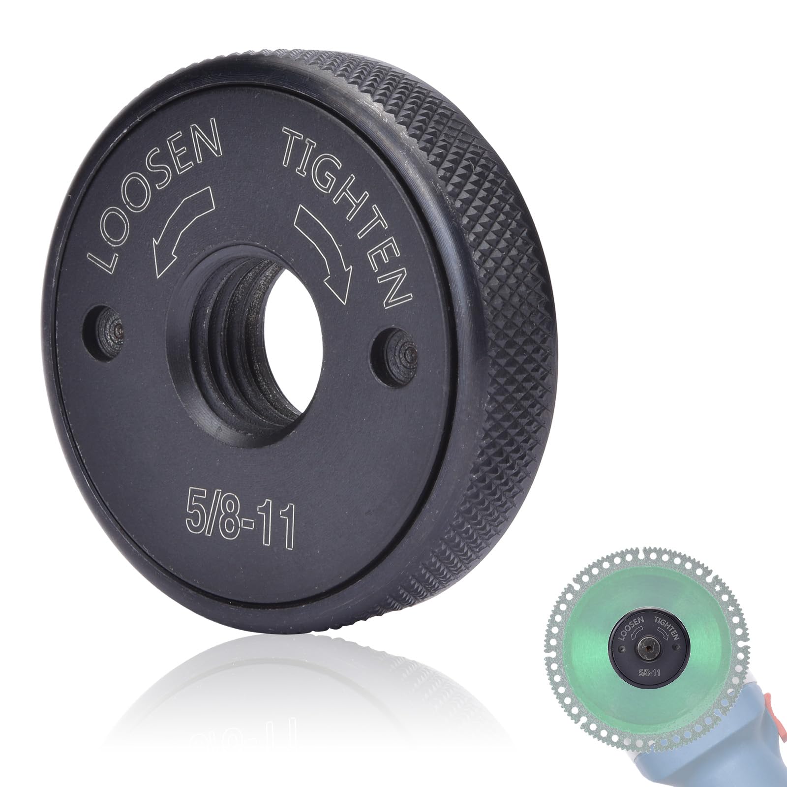 5/8"-11 Thread Angle Grinder Flange Nut, Self