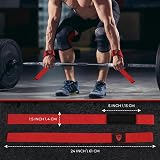 WFX Weight Lifting Straps Wrist Support Padded Neoprene Red view 3