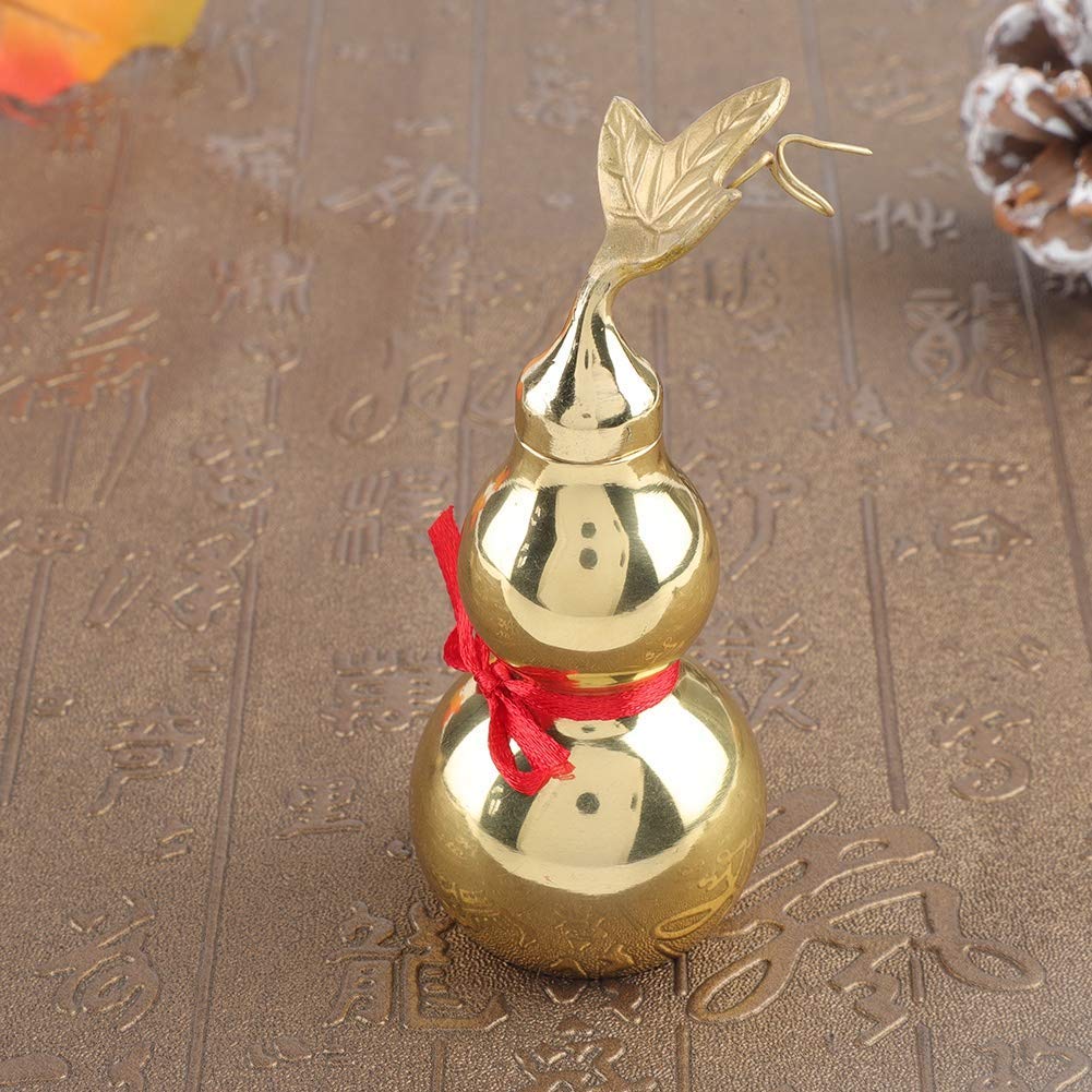 4.1inch Gourd Statue with Chinese Style Brass Gourd Good Luck Decor for Home Office Decoration Gift Ornaments Ornaments