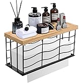 Siyzda Paper Towel Dispenser, Metal Paper Towel Holder with Wood Lid, Commercial Napkin Dispenser, Tri-Fold Paper Towel Stand for Home Bathroom Kitchen, Wall Mounted & Countertop (Matte Black)