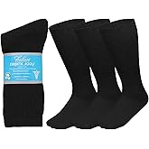 Falari 3-Pack Physicians Approved Diabetic Socks Cotton Non-Binding Loose Fit Top Help Blood Circulation
