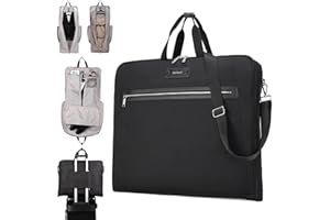 BESMART BE SMART Waterproof Foldable Garment Bags for Travel, Large Travel Hanging Bags for Clothes, Wide Carrying on Suit Bag for Men Women, Suit Cover (Black)