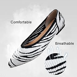 TINGRISE Women's Flats Shoes Pointed Toe Knit