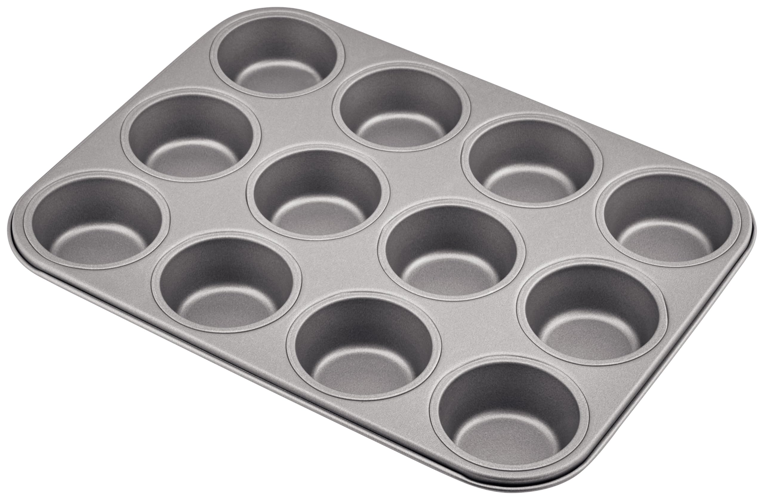Judge Non-Stick Cupcake & Muffin Tin with 12 Cups, 36cm x 27cm x 3cm, Dishwasher Safe - 5 Year Guarantee