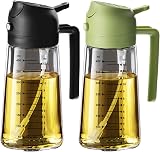 TrendPlain 16oz Olive Oil Spray Bottle Dual Dispenser Black Green