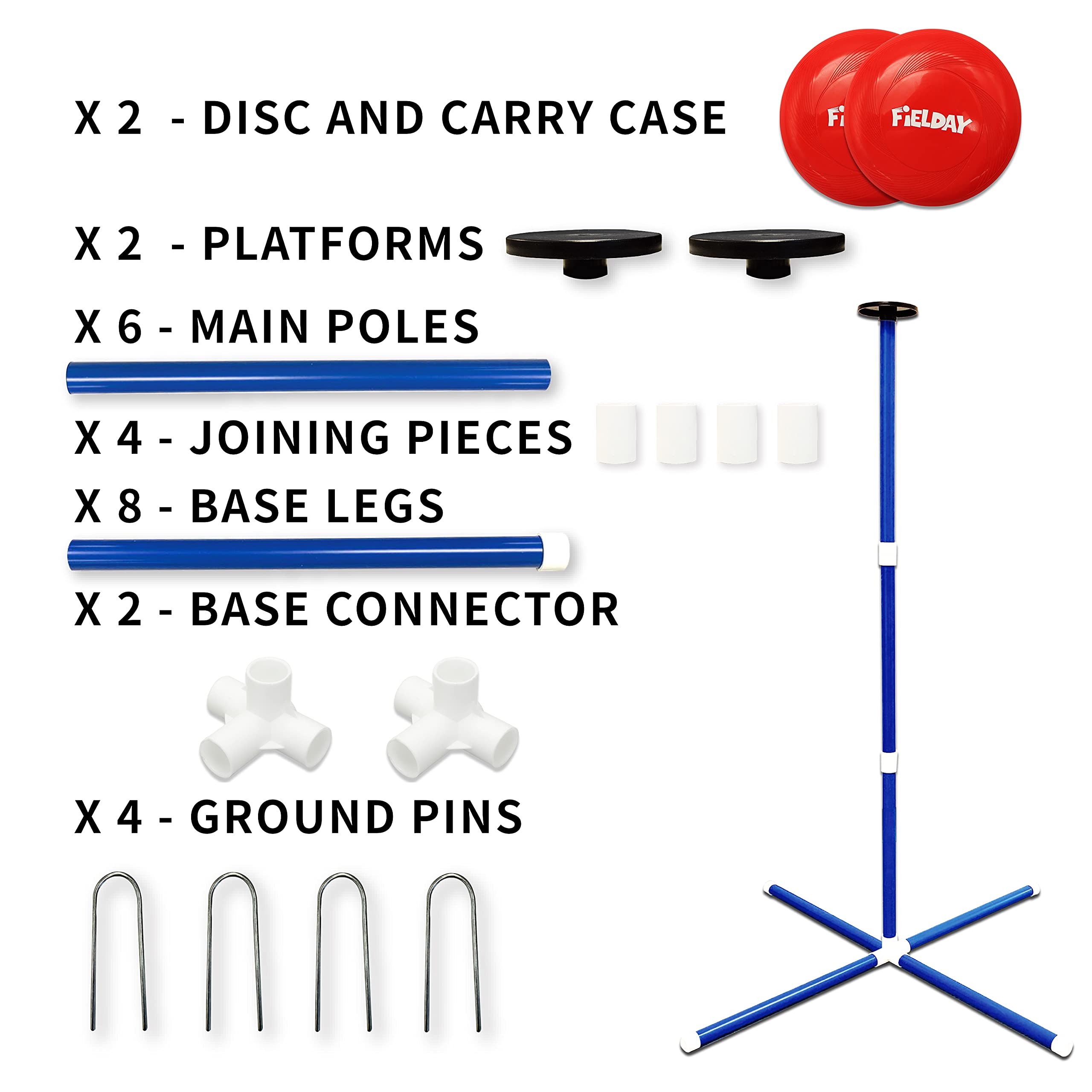 JOYIN? Flying Disc Game Set, Outdoor Polish Horseshoes Game Set for Backyard and Lawn with 2 Flying Discs, 2 Bottle Stands and Carry Bag, Yard Games for Adults and Kids