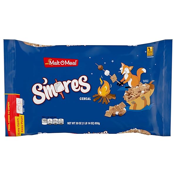 MALT-O-MEAL S’MORES BREAKFAST CEREAL WITH HONEY GRAHAM SQUARES,...