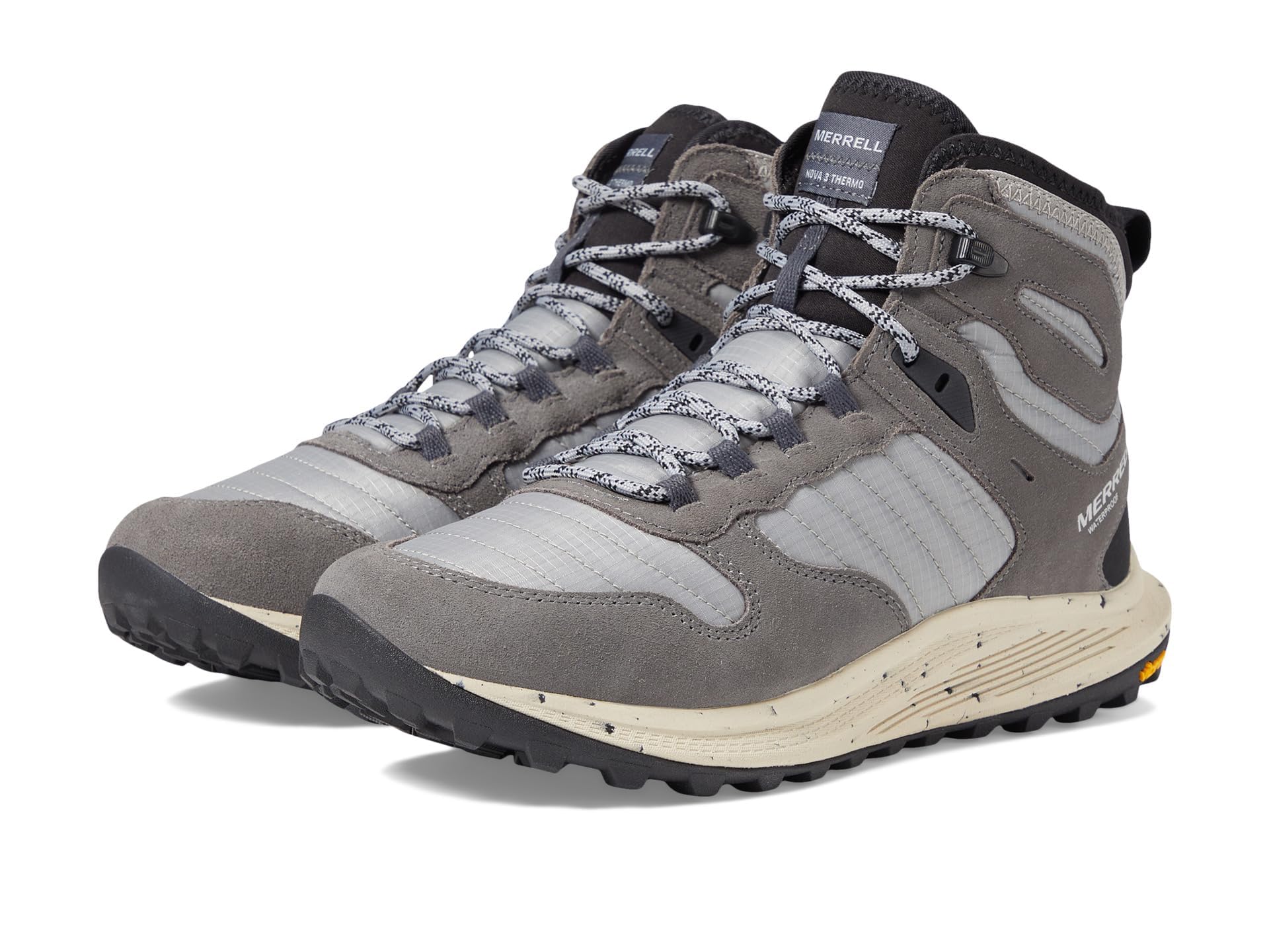 Merrell Men’s Nova 3 Thermo Mid Waterproof Snow Boot, PALOMA/Charcoal, 7.5
