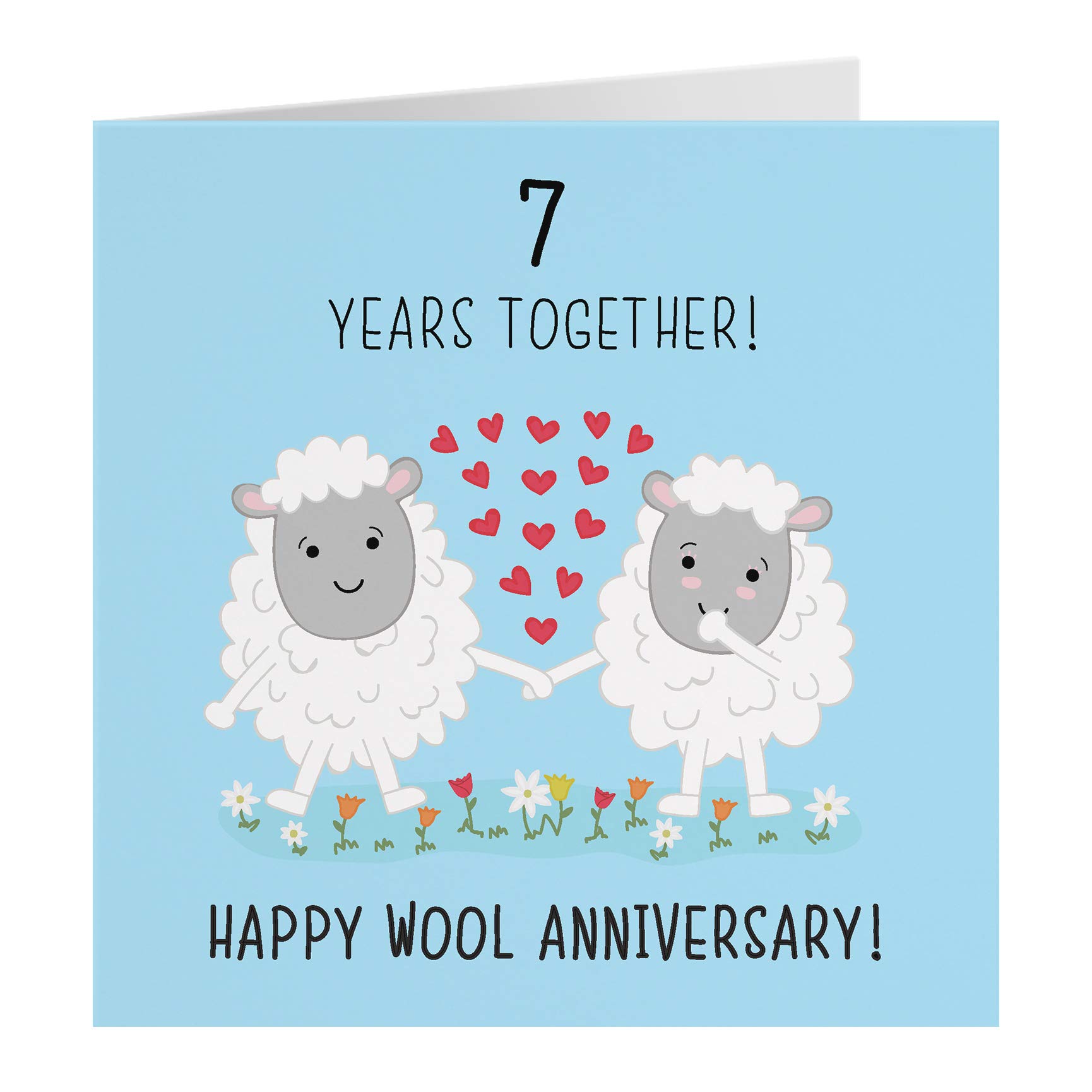 Hunts England 7th Wedding Anniversary Card - Wool Anniversary - Iconic Collection - Standard - 148 x 148 mm — image 1
