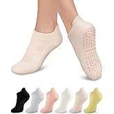 3/6 Pairs Grip Pilates Socks for Women, Non-slip Yoga Athletic Socks for Barre Ballet Barefoot Workout Hospital