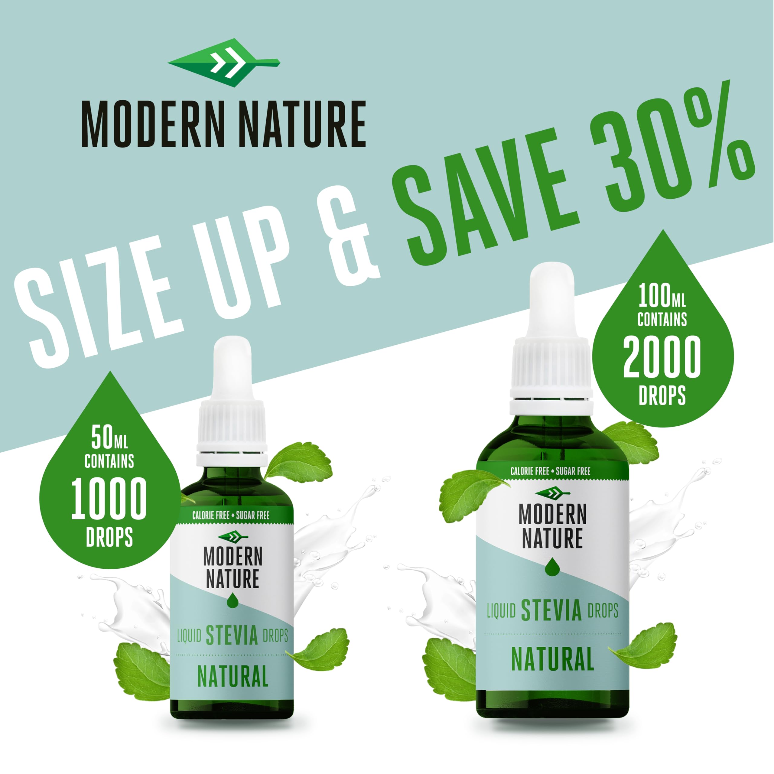 Modern Nature Standard Stevia Drops - Aroma Geschmackstropfen Flavdrops - Flüssige Stevia Tropfen Süßstoff – Flavour Drops - Kalorienfrei, Zuckerfrei Kaffee-Sirup Alternative – Keto Süßungsmittel 50ml 6