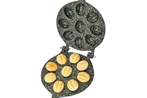 Walnut Cookie (Oreshek) Maker 9 nut Non-Stick Coating Granite Stone Cookies Pastry