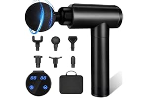 Cholas Massage Gun, Muscle Therapy Gun for Athletes, Deep Tissue Percussion Body Muscle Massager with 30 Adjustable Speeds, 6 Types of Massage Heads, Handheld Massager for Neck Back Pain Relief