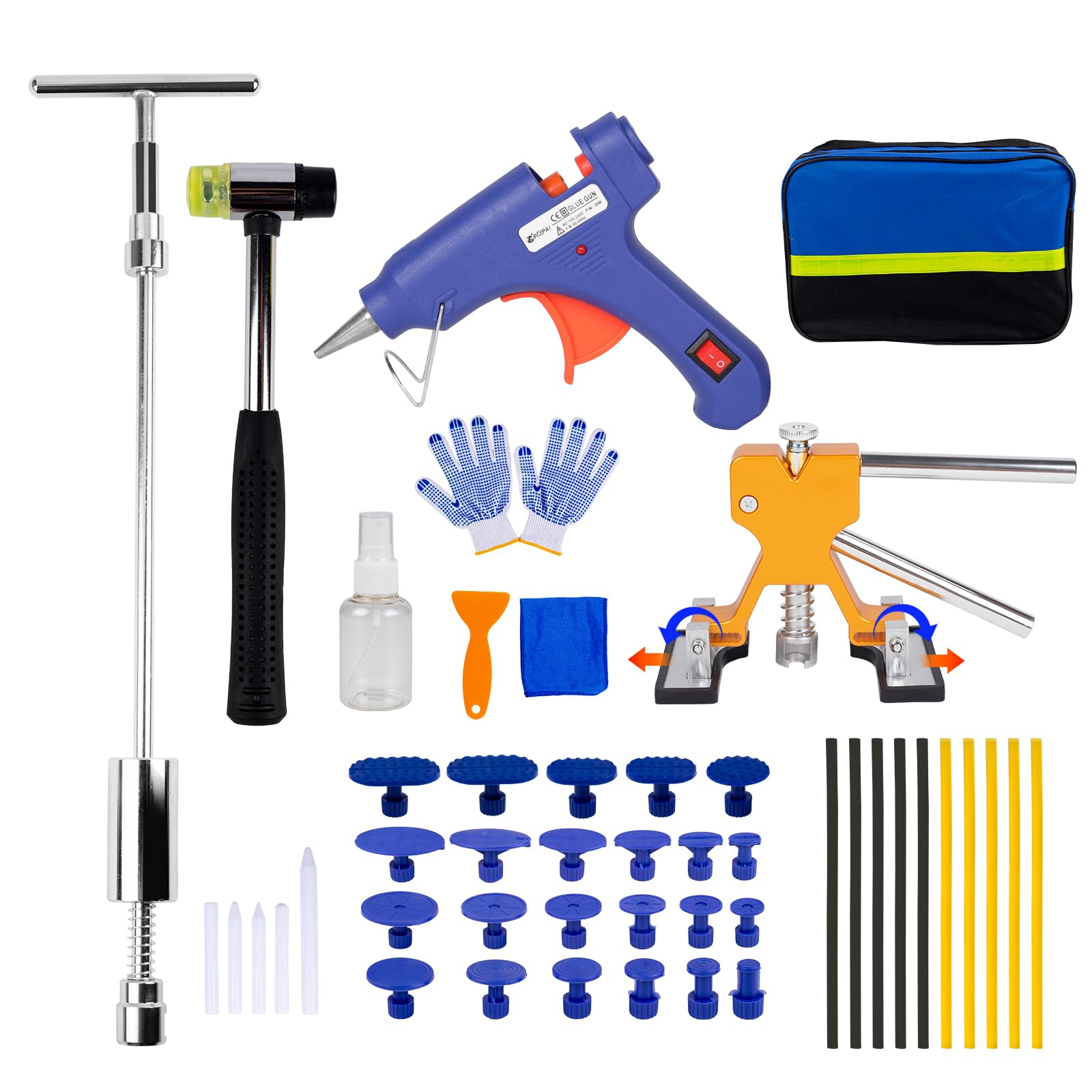 Photo 1 of Lararsa Dent Puller Kit - Adjustable Paintless Dent Removal Kit for Cars,Car Dent Remover Puller, Dent Repair Kit with Slide Hammer T-Bar,Dent Puller Lifter,Refrigerator Door Ding Repair, Hail Dent