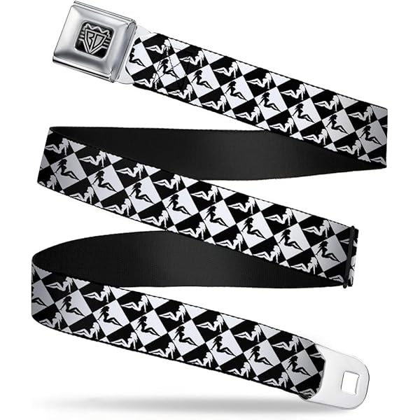 Buckle-Down unisex volwassen Veiligheidsgordel Gesp Checker Zwart Wit