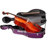 Crossrock Professional 4/4 Carbon Fiber Cello Case | 6lb Ultra-Light TSA-Approved Hardshell | Adjustable Magic Pads, Anti-Scratch Cover | Royal Purple Matte Finish