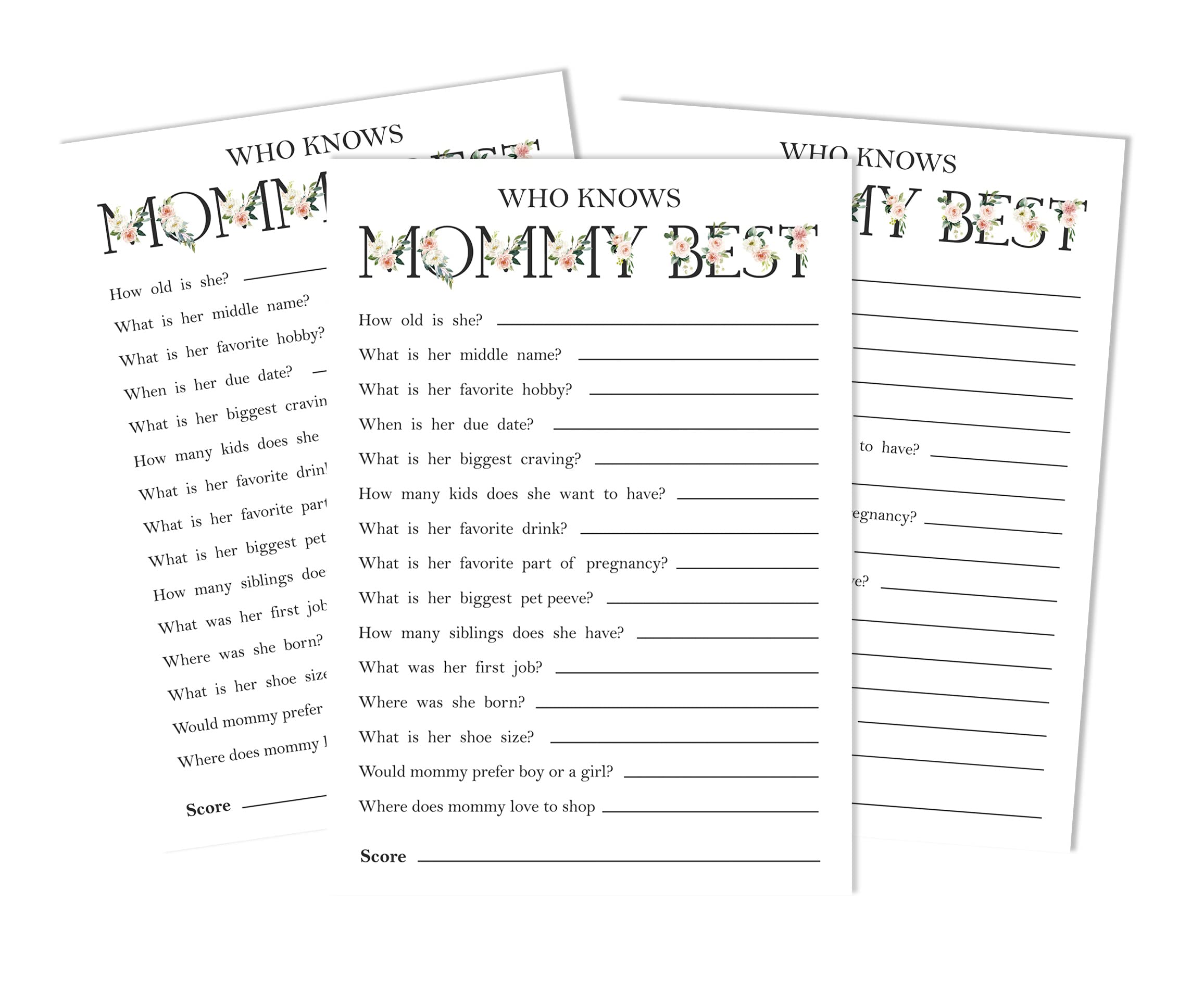 Inkdotpot Who said it Knows Mommy Best Baby Shower Game Cards-Fun Activity Cards Set Of 50 Gender Neutral Party Theme