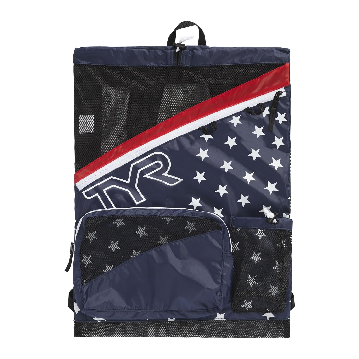 TYR Elite Team Mesh Backpack, Red/Navy, Standard Size, Classic