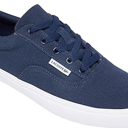 Lacoste Men's Lace Base Sneaker, Navy & White, 13