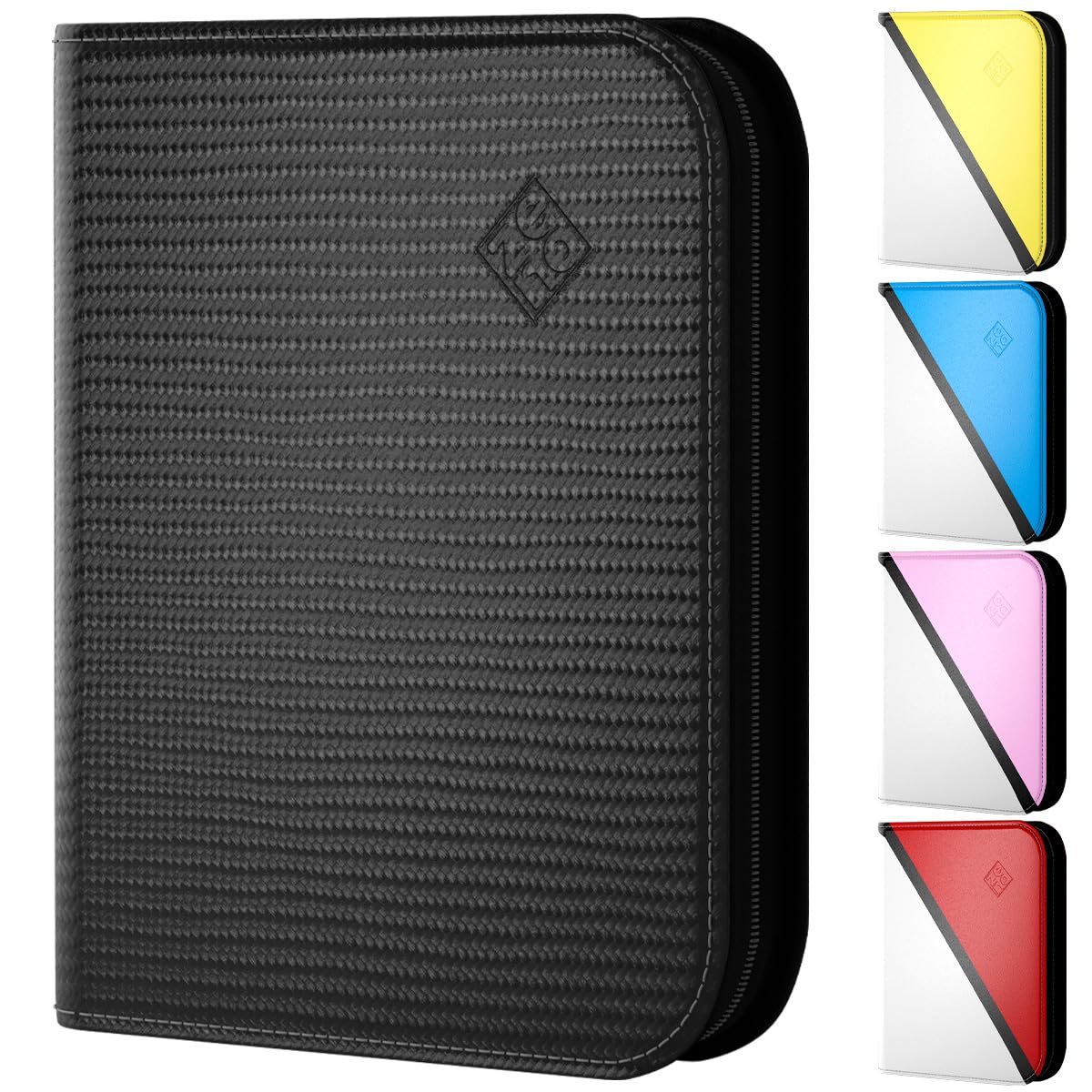 Trading Card Binder 4 Pocket – With 50 Pages + 400 Slot Capacity, Top Loading Sleeves, PU Leather Cover, Card Folder & Collector Album for Standard Size Trading Cards, TCG & Sports Cards - Black