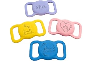 Personalized Airtag Dog Collar Holder Name Initial Custom Engraved Airtag Protective Case for Dog Cat Collar GPS Tracker Comp