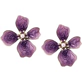OJERRY Elegant Pastel Flower Stud Earrings for Women, Floral Earrings Jewelry Accessories Romantic Cool Gifts for Her Women in Their 20s 30s