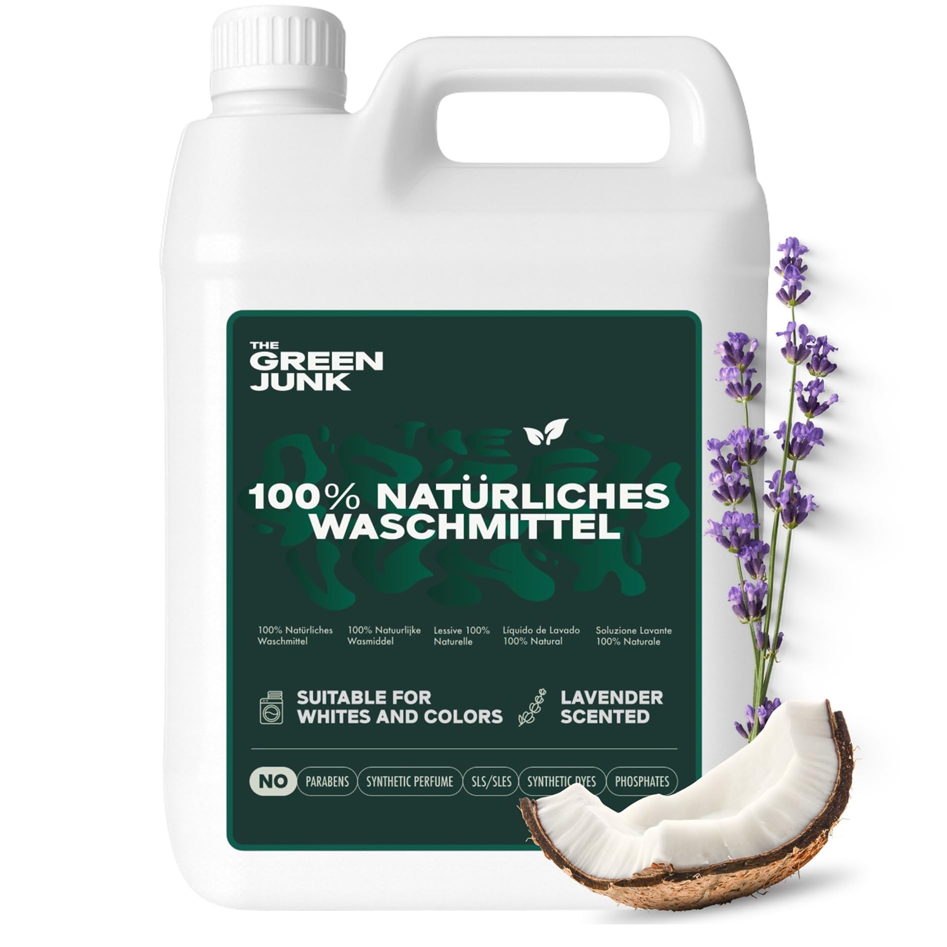 The Green Junk - 100% Natürliches Waschmittel Flüssig 5L - Flüssigwaschmittel - Baby Waschmittel - Öko - Sensitiv - Waschmittel Bio ohne Chemie - 167 Wäschen