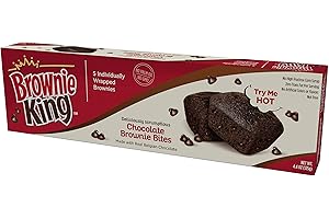Brownie Bites by Brownie King | Snack Packs for Kids & Adults | Made with Real Belgian Chocolate | 5 Individually Wrapped Brownie Bites | Single Box