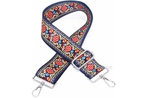 SWTOOL 2" Wide Handbag Strap Purse Straps Replacement Adjustable Guitar Strap Cross-Body Bag Straps with Silver Metal Buckles