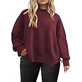 Eytino Plus Size Sweaters for Women Oversized High Neck Long Sleeve Knit Chunky Warm Pullover Sweaters Top with Pocket(1X-5X)