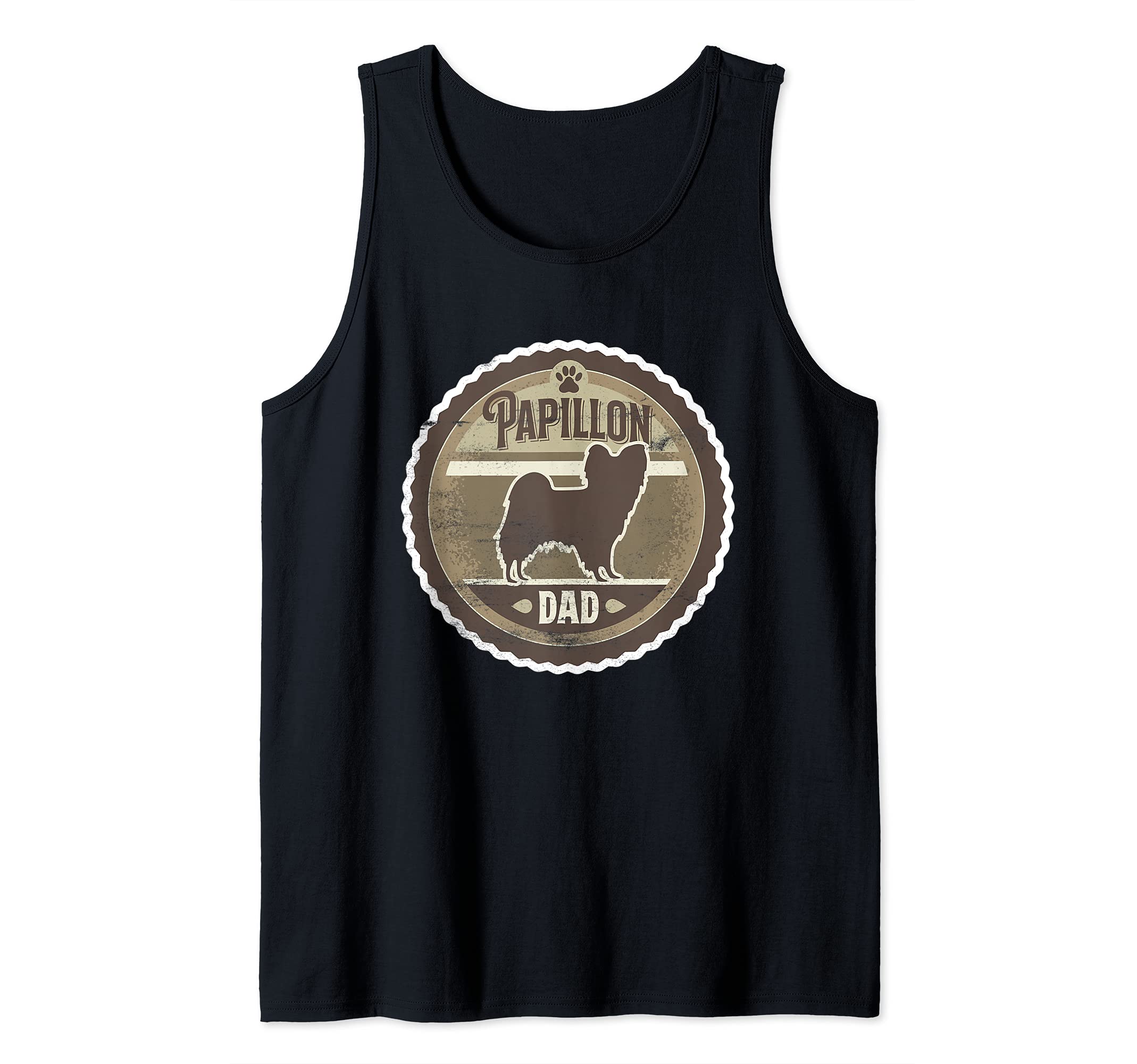 Mens Papillon Dad - Papillon Dog Silhouette Tank Top