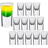Mini Shot Glass Set, 0.5oz/15ml 12pcs Clear Bullet Cups with Heavy Base, Cute Whiskey Glasses Set Small Glass Cups, Perfect for Party, Bar, Club, Cocktail Favor Housewarming Gift