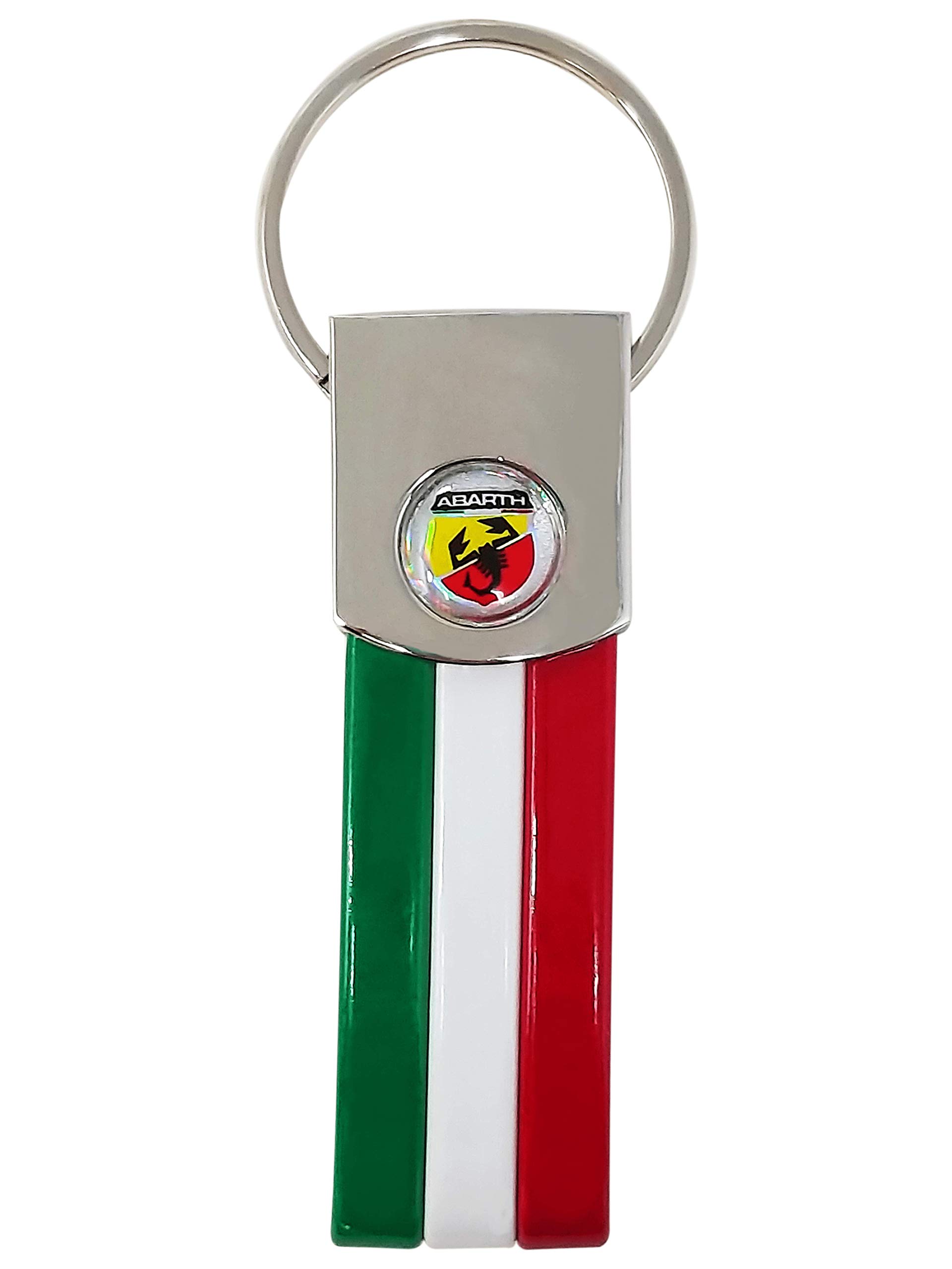 Abarth 21755 Official Key Ring Italian Flag, Tricolore