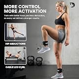 DMoose Fitness Ankle Straps for Cable Machines with D Ring One Size view 3