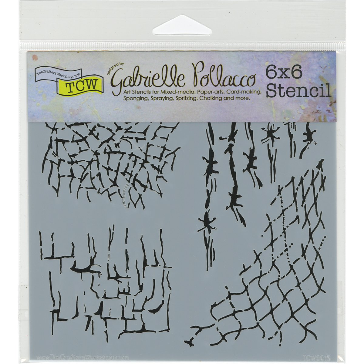 The Crafters Workshop "Many Textures" Stencil, Transparent, 6 x 6-Inch (18 x 16 x 0.1 cm)