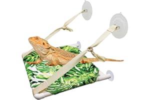 OOOCT Bearded Dragon Window Perch, Lizard Window Hammock, Reptile Bed, Lizard Window Hammock, Reptile Tank Accessories, Suitable for Lizard Bearded Dragon Chameleon Kitten Guinea Pig Rat 12 × 11 Inches