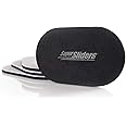 Super Sliders 5 3/4" x 9" Oval Reusable Furniture Sliders for Hard Surfaces - Effortless Moving and Surface Protection, Beige (4 Pack)