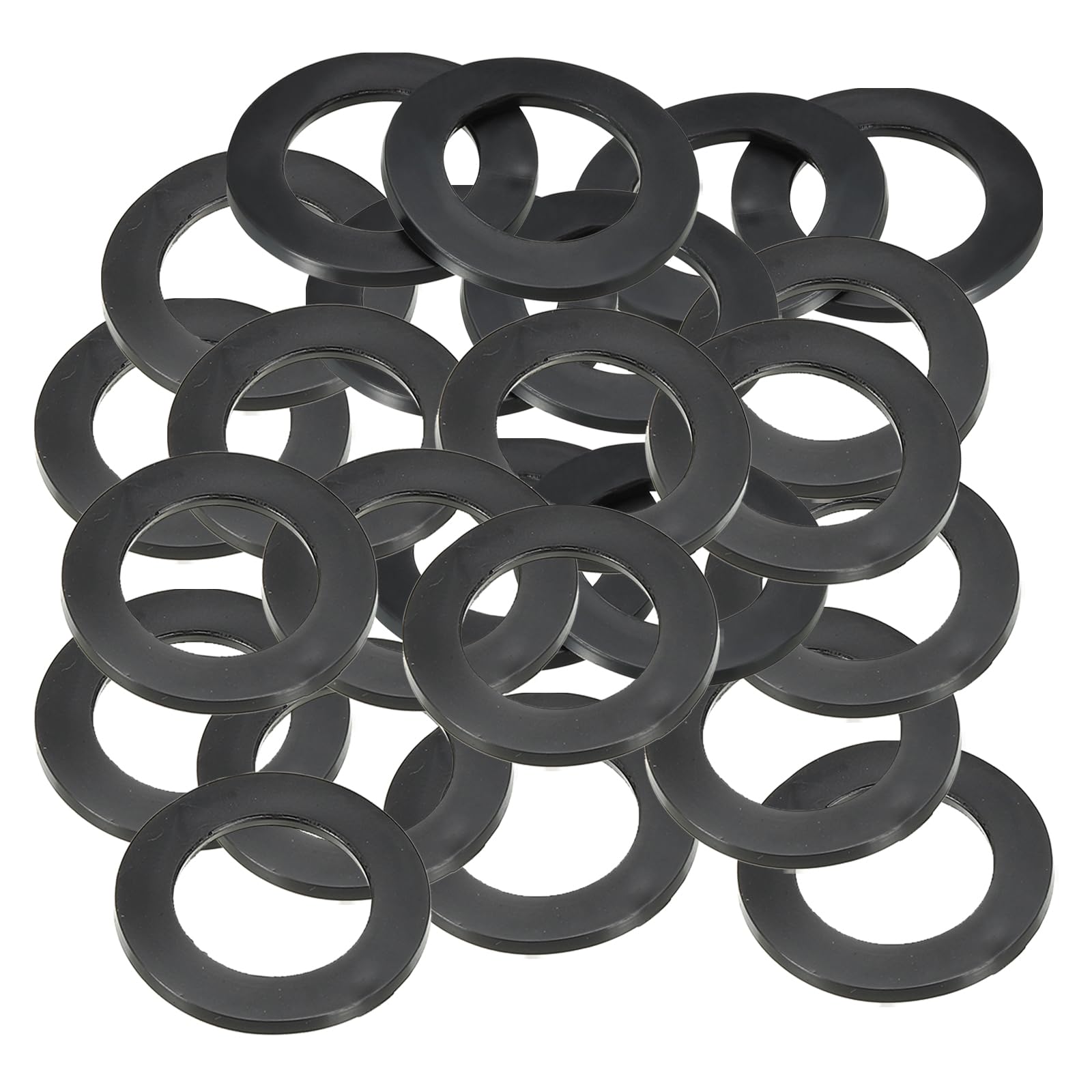 PATIKIL M24 Rubber Flat Washer, 24 Pack 24mm ID 35mm OD 3mm Thick Sealing Spacer Gasket Ring for Faucet Pipe Water Hose Fastener Bolt, Black