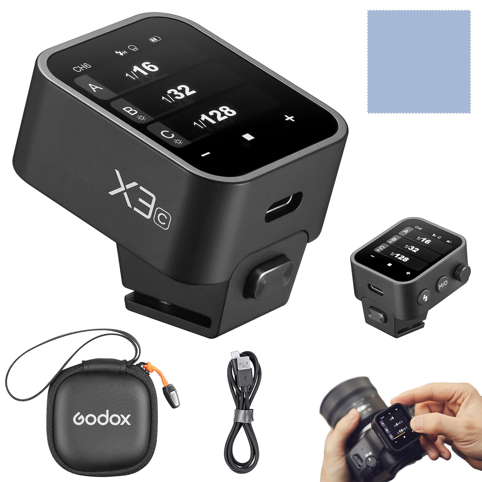 GODOX X3-C X3C Trigger TTL 2.4G Wireless Flash Trigger Autoflash 32 Channels 16 Groups with OLED Touchscreen Multiple Flash Modes USB Port Compatible with Canon Cameras