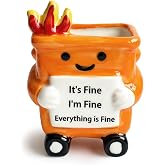 Office Desk Decor, Succulent Plant Pot, Planter Gifts for Coworker, Orange | Ceramic Flower Cactus Planter, Office Desk Shelf Accessories, Appreciation Gifts for Employee Co Worker Family Men Friend