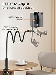 SAIJI Gooseneck Tablet Holder for Bed, One-Hand