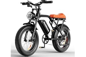 MEGAWHEELS Peak 1500W Moped-Style Ebike, 20" Fat Tire Electric Bike, 750WH Battery, Max 32-33 MPH, 40-75 Miles Range, All-Terrain Electric Bike for Mountain, Snow, Sand, Road