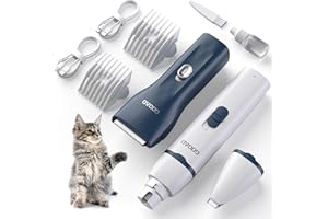 Gooad Cat Clippers for Matted Hair, Quiet Cat Shaver for Long Hair, Cordless Cat Hair Trimmer for Grooming, Cat Paw Trimmer Nail Grinder,Pet Shaver Cat Grooming Kit for Cats Small Dogs Animals(Blue)
